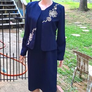 Donna B. Taylor 2pc Dark Navy Blue Dress suit